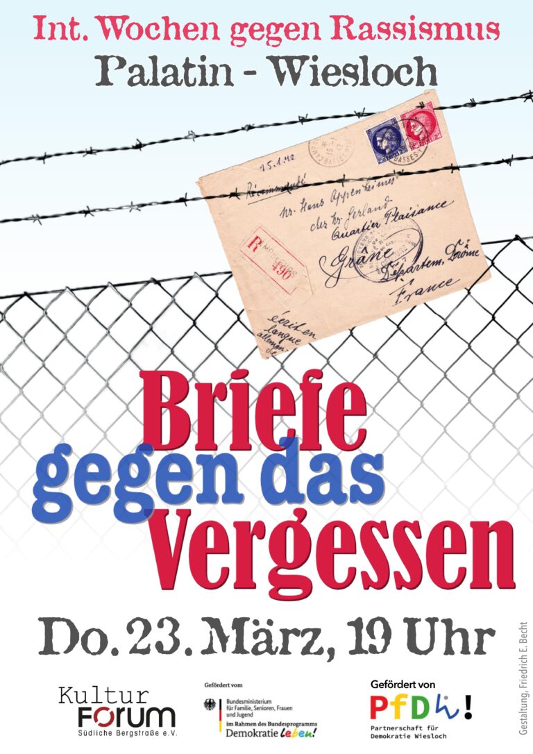 Plakat gegen das Vergessen Wiesloch 2