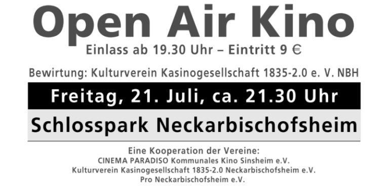 Open Air Kino 2023 Plakat Küchenbrigade DINA4 -Header