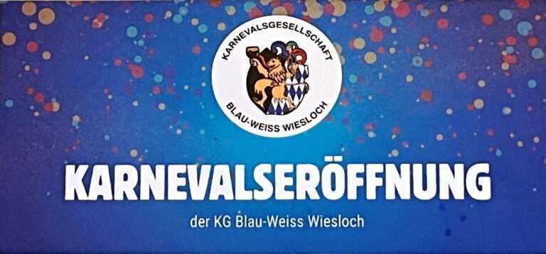 Parallel zur letzten Kerwe begann die 5. Jahreszeit der Narren – Eröffnung der Kampagne 2023/24 der KG Blau-Weiss Wiesloch